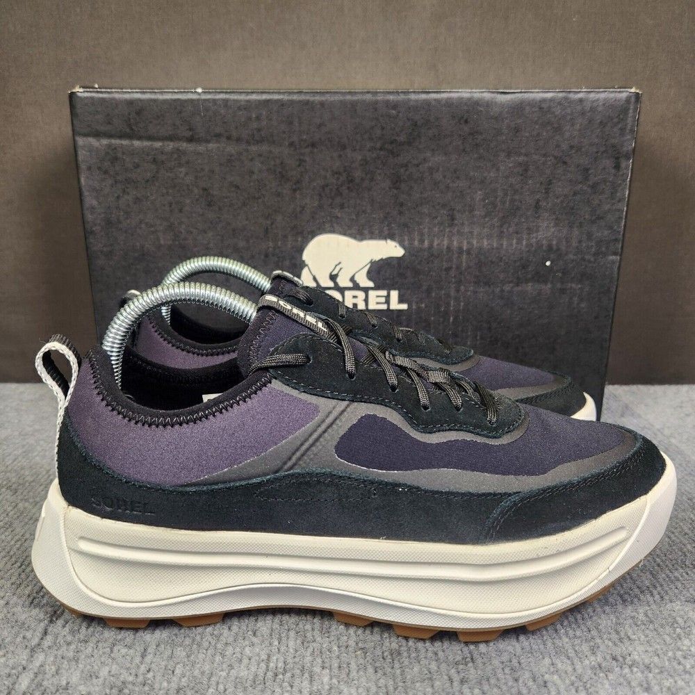 Sorel Ona 503 Low Womens Size 10 Black White Suede Casual Hiking Sneakers Shoes